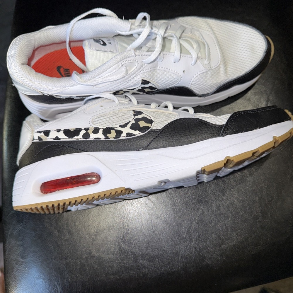 Nike Air Max Leopard Women's Size 10 DZ5200-100 Athletic Sneaker Black/White - Picture 3 of 8